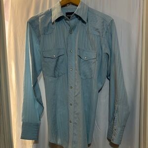 Wrangler Men's Light Blue Striped Shirt